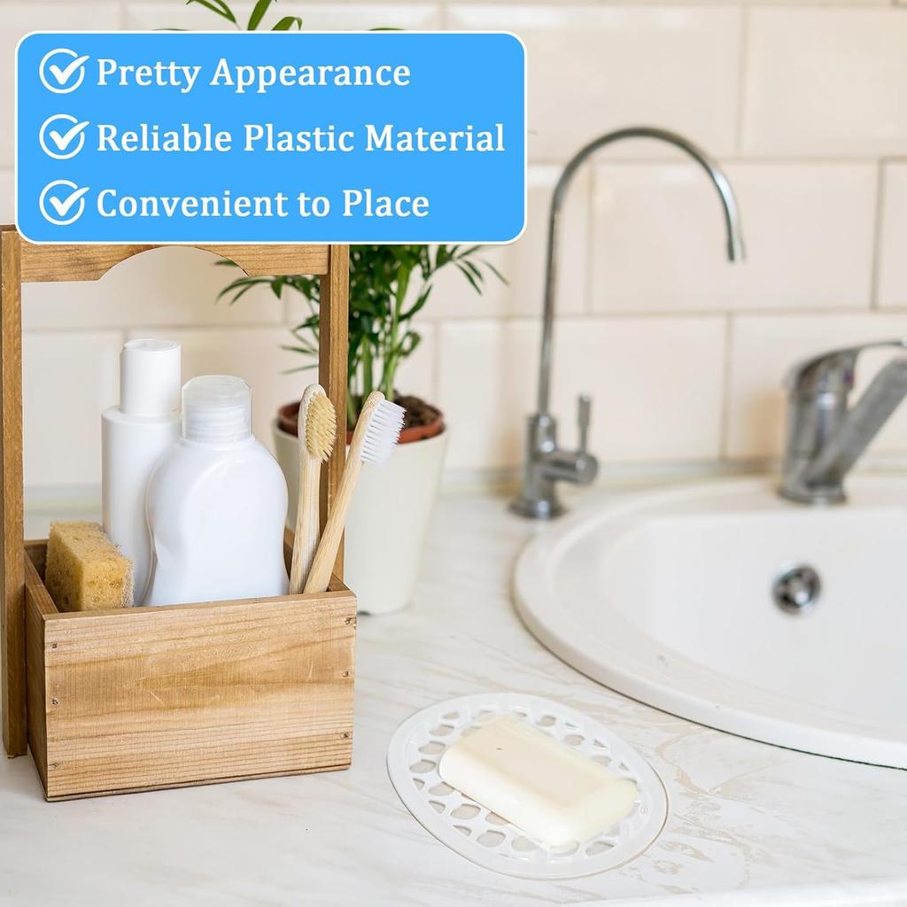 Grevosea 3 Pcs Plastic Soap Holders, Self Draining Soap Dish with Drainage Clear Soap Saver Bar Soap Holder for Shower Kitchen Bathroom Counter