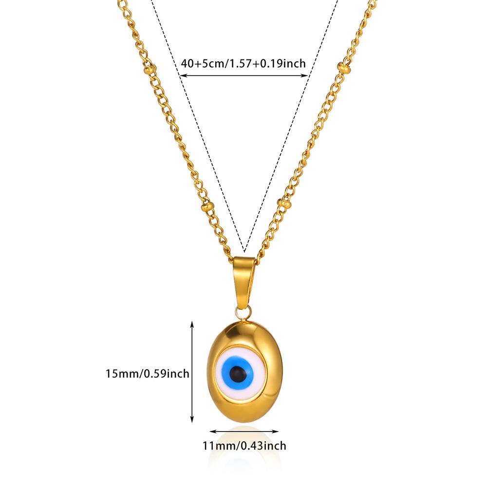 Teufelsauge Anhänger Halskette für Damen Herren Charm Blaue Augen Halsketten Perlenkette Goldfarbe Edelstahl Choker Schmuck BFF Geschenk