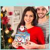 Christmas Santa Gift Box With Blue Gradient Paper For Holiday Party Decor And Giving