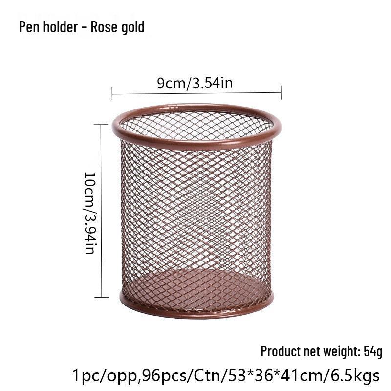 Iron Mesh Multifunctional Pen Holder - Creative Desktop Stationery Organizer for Office & Student Use