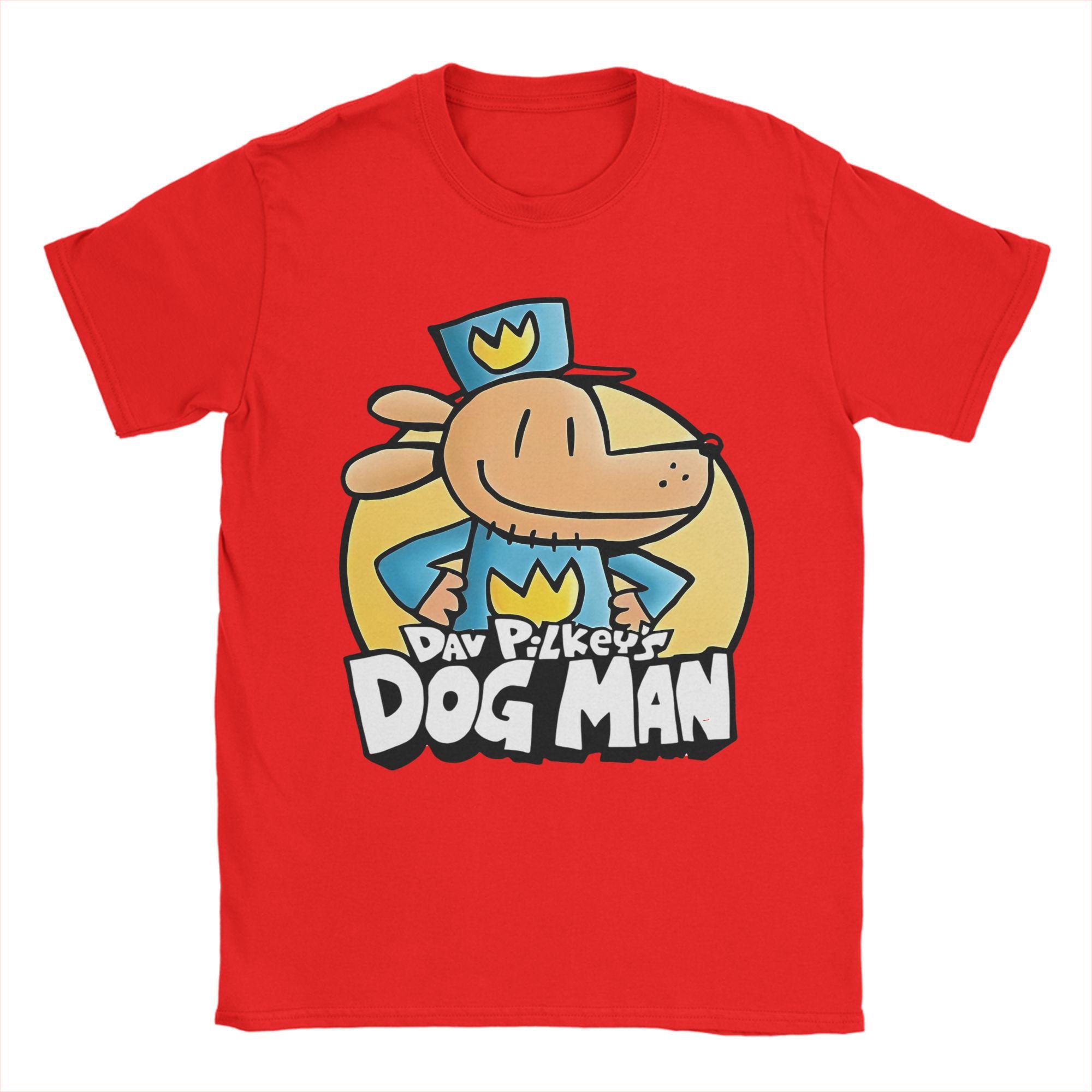 Men Animation Kid Adventure Funny Movie T Shirt Dog Man Cotton Tops Creative Short Sleeve Round Neck Tee Shirt Printing TShirt S