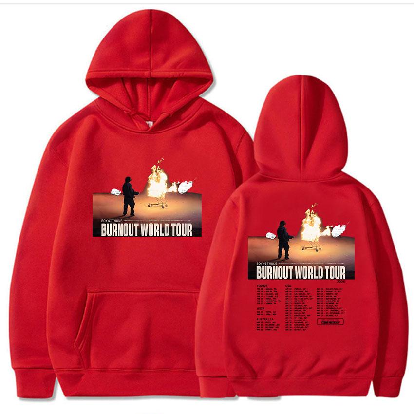 Boywithuke Burnout World Tour 2025 Hoodies Sudadera Mujer Hooded Women Men Casual Sweatshirts Singer Graphic Printed Pullovers