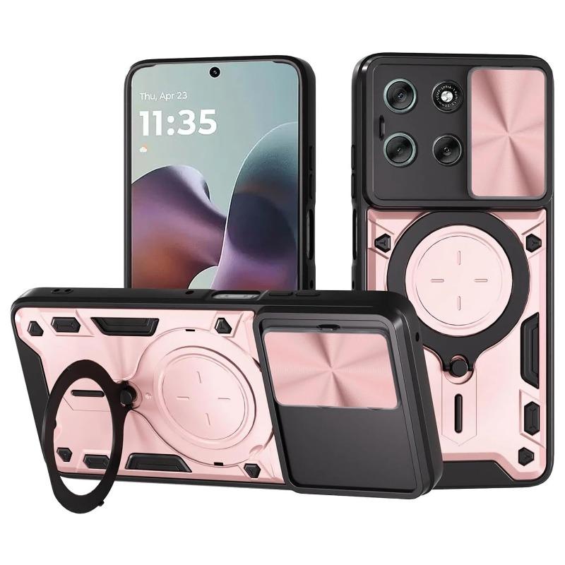 Für Moto Edge 70 Hülle Stoßfeste Armor Slide Kamera Schutz Rückabdeckung für Motorola Edge70 X70 Air Magnetischer Ring Halter Abdeckung