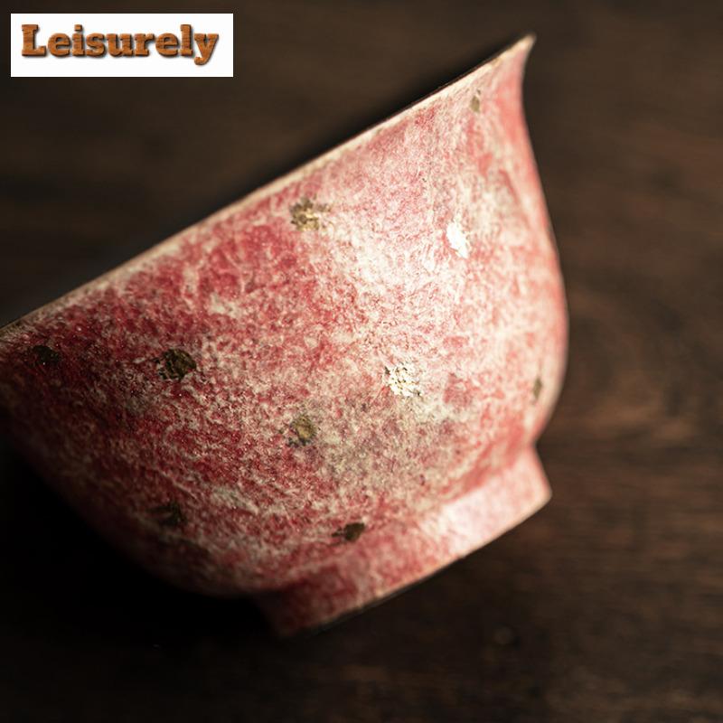 160ML Rock Ore Colored Pottery Gourd Gaiwan Elegant Tea Tureen Tea Bowl with Lid Kit Tea Brewing Cover Bowl for Tea Ornaments