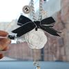 Pearl Camellia Flower Tassel Car Pendant Gypsum Aromatherapy Auto Rearview Mirror Hanging Ornaments Decoration Accessories Girls