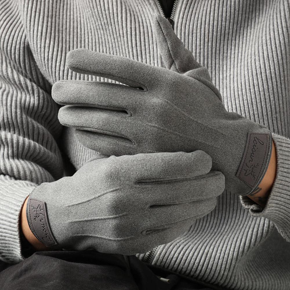 Keep Warm Winter Velvet Mittens Full Finger Gloves Soft Men Gloves Male