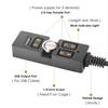 Multiple Device Battery Converter Cord Featuring USB Output and Monitoring Light