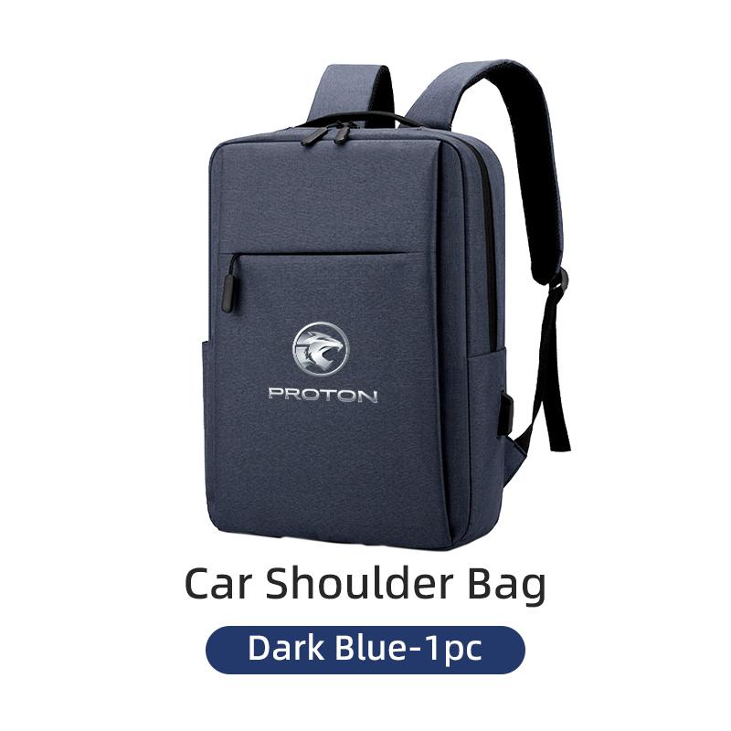 

Car Logo USB Rechargeable Shoulder Bag Waterproof Laptop Backpack For Proton Exora Iriz R3 Wira Saga Satria Magma X50 V6 X70 L3