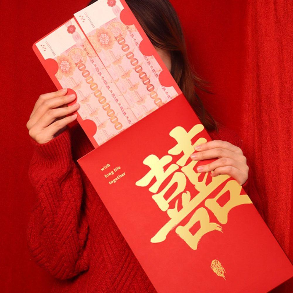 Creative 35.5x20.5cm Big Red Envelope Blessing Lucky Red Packet Money Bag Valentines Day New Year Spring Festival