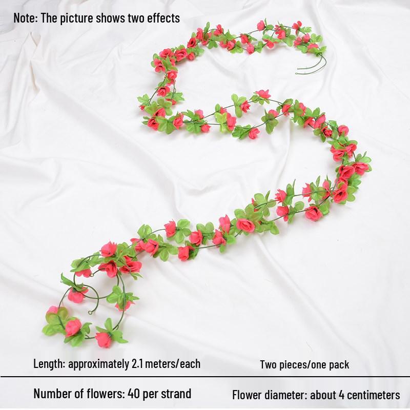 Artificial Rose Vine for Wedding Arches, Staircase Railings, and Ceiling Decor