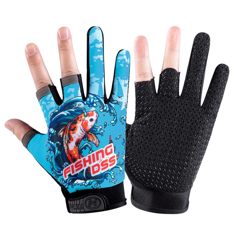 Unisex Quick-Dry Sun Protection Fishing Gloves – Three-Fingerless, Breathable, Anti-Puncture for Sea Fishing & Fly Casting