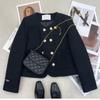 Inner Double Row Button Short Jacket Autumn Winter Elegant Lady Fashion
