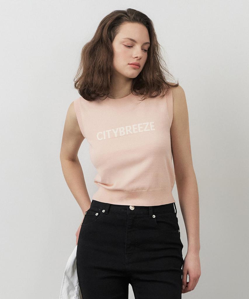 CITYBREEZE City Logo Sleeveless Crop Top_Pink