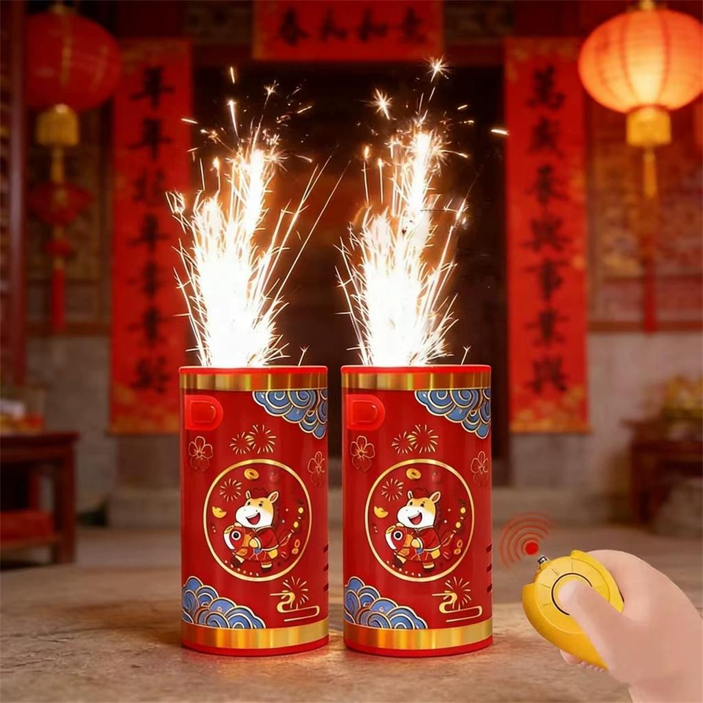 New Year Sparkler Toy - Rechargeable LED Firework Toy With Remote Control, Safe Festival Decor For Kids & Home