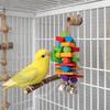 Multi Colored Parrot Chew Toys Bite Resistant Hanging Rainbow Bite String Blocks with Bells Parrot Standing Branches Training