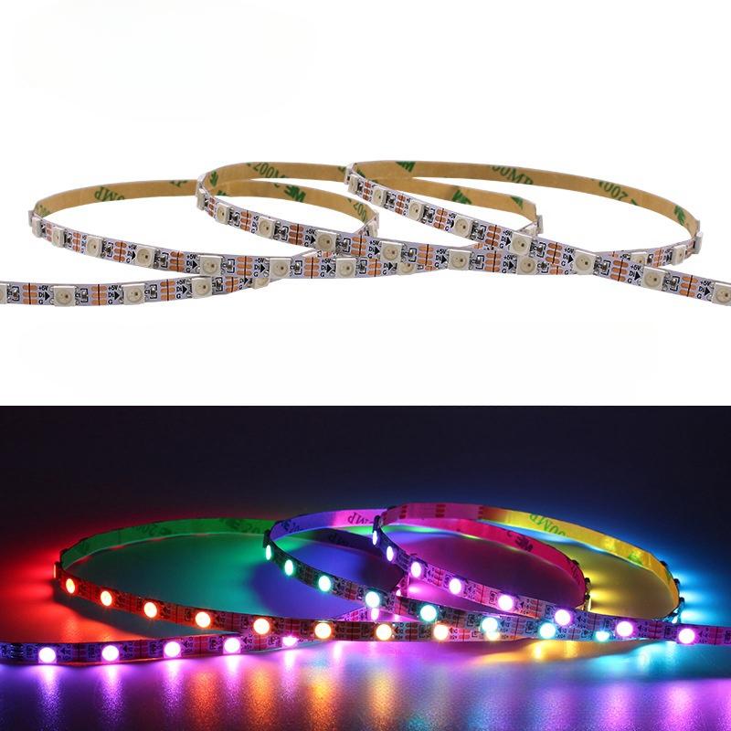 DC5V WS2812B RGB LED Streifenlicht 60 LEDs/m 5mm Breite PCB WS2812 LED Lichter 5050 Individuell Adressierbar RGB Traumfarben Lampenleiste