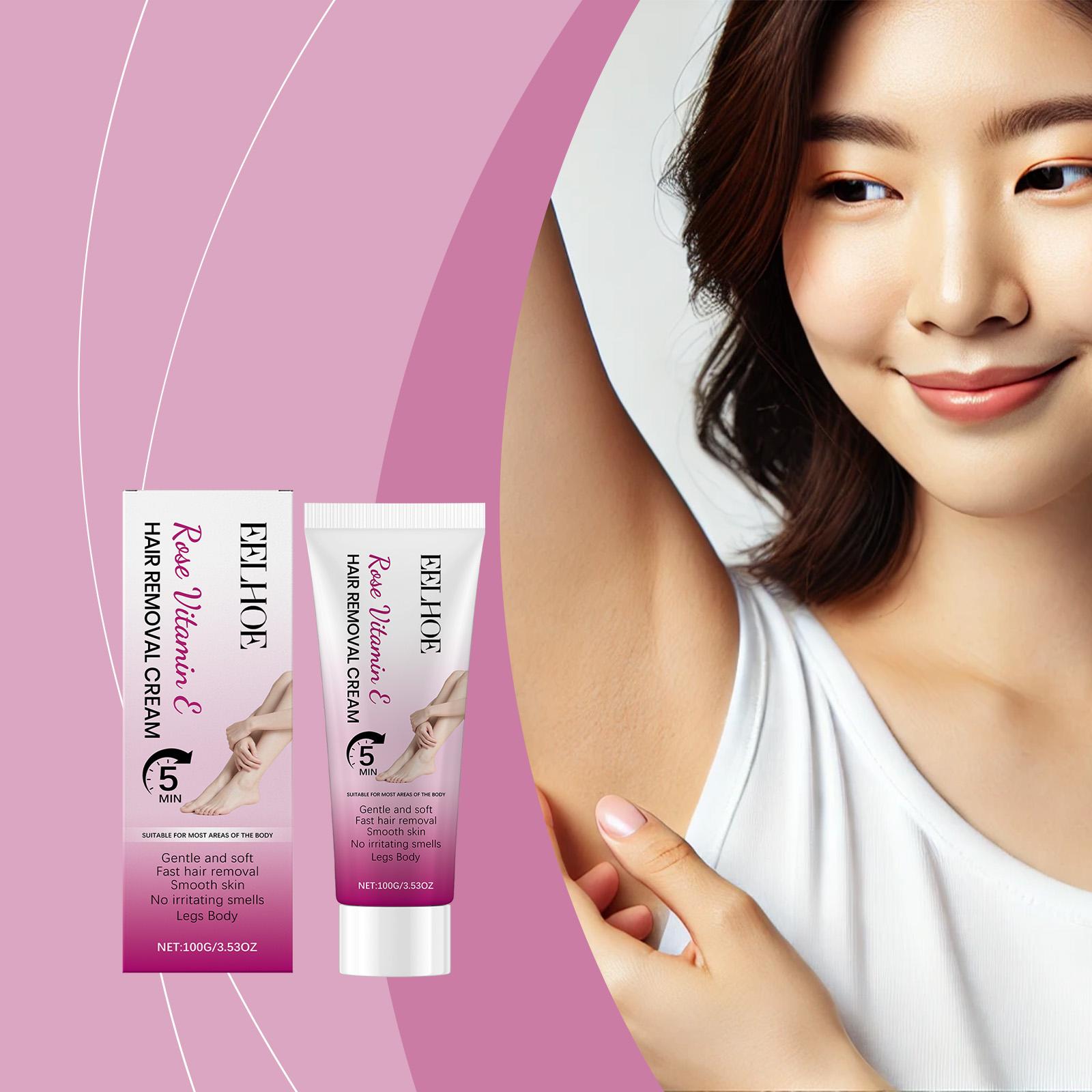 EELHOE Gentle Hair Removal Lotion - Smooth and Nourished Skin Gentle Cleansing, Moisturizing, Comfortable and Refreshing Hair Removal Lotion 100g