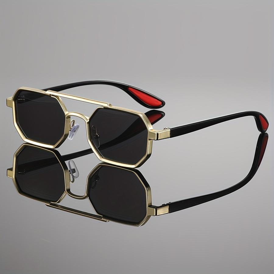 Vintage Punk Style Square Sunglasses for Men Steampunk Metal Frame Cool Decoration Hinge Glasses