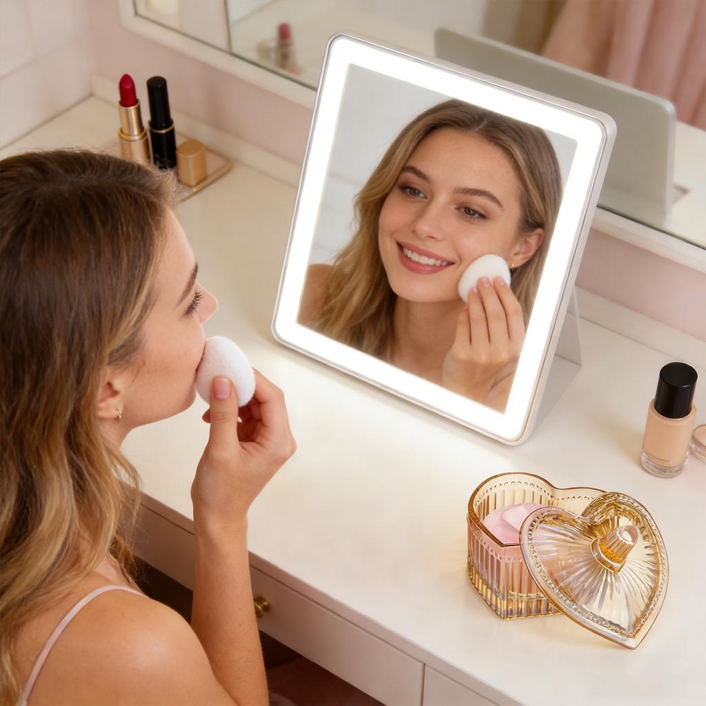 Pudřenka a nádobka na tělový pudr, Nádobka na pudr s aplikátorem, Velký pudr na tělo pro ženy