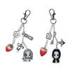 2Pcs Strawberry Anime Keychain Decorations Pendant Handbag Hangings Ornament Sweet Keyring Pendant for Women Girls