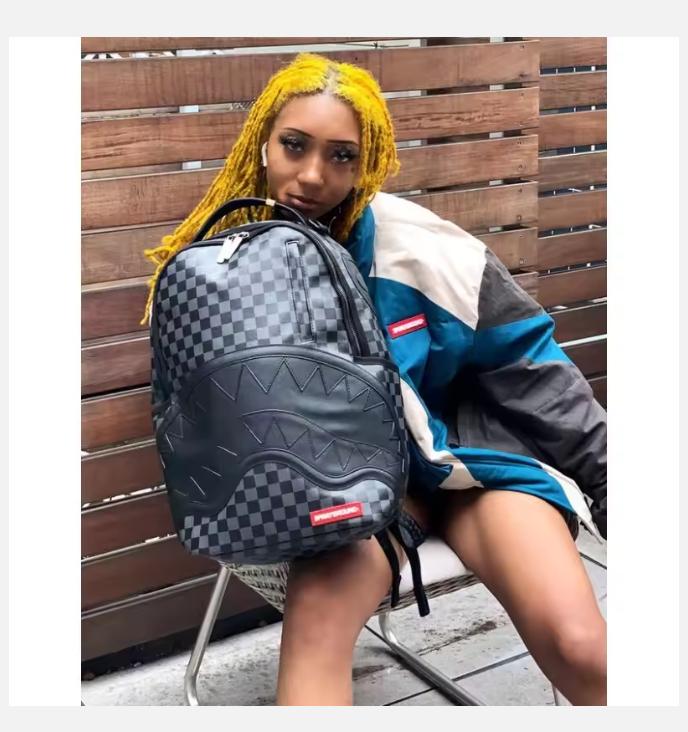 Black Shark Backpack Durable Waterproof Large Capacity Multi Compartment Spacious Travel Hiking School Backpack for Men Women