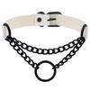 Round Layered Necklace Black Chain Necklaces for Women Men Pu Leather Gothic Punk Statement Choker Necklace Cosplay Jewelry