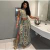 Fashion Streetwear Women Denim Hole Hollow Out Sleeveless Crop Top and Side Slit Skirts Two Piece Sets Sexy Cowboy Outfits