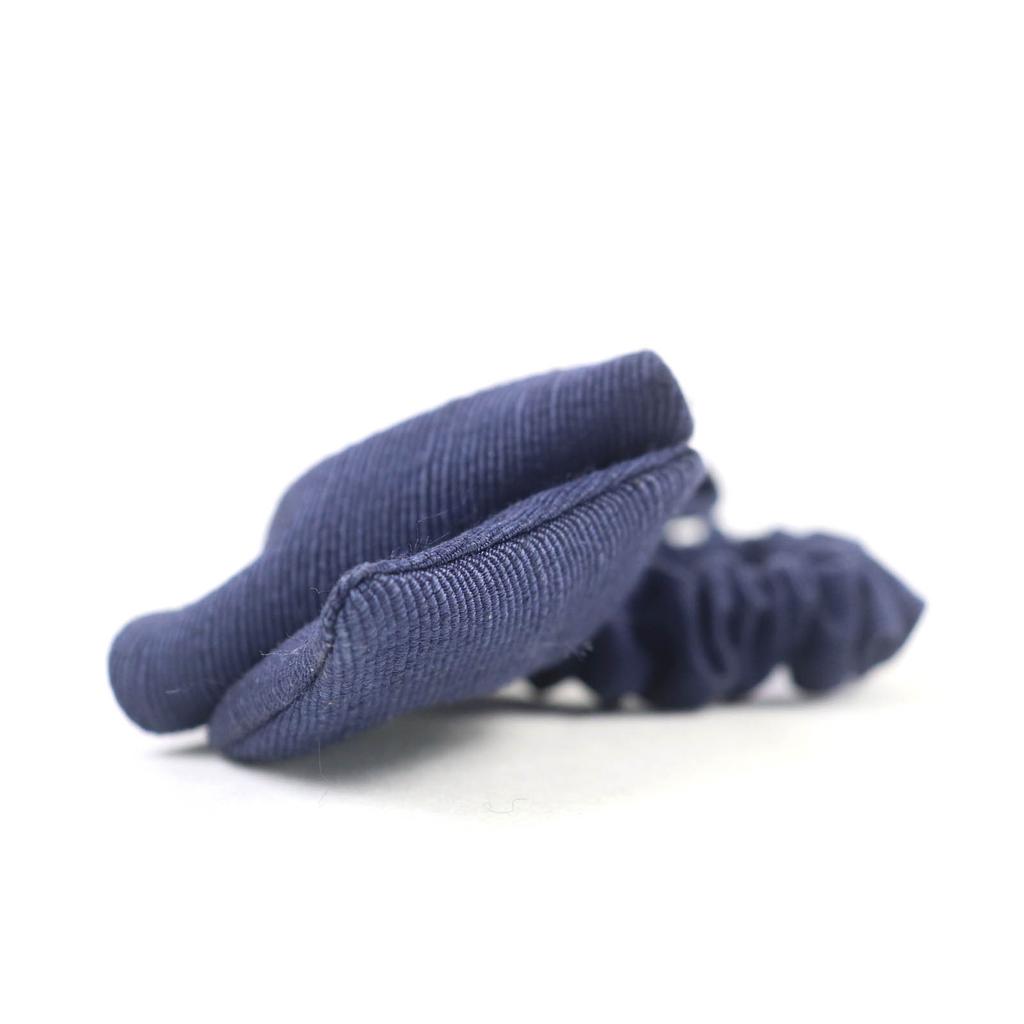 CHANEL hair accessory COCO MarkMetal Fabric Ribbon Scrunchie Navy Women Used