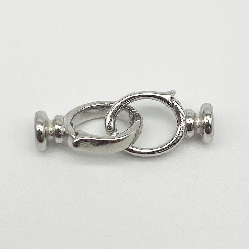 Yansheng S925 Sterling Silver Double Ring Clasp for DIY Necklace, Bracelet, or Bead Chain Connector. 925 Silver