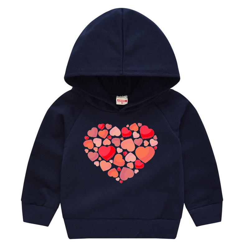 Frühling und Herbst Kindermode Kapuzenpullover Jungen und Mädchen Cartoon Druck Pullover Langarm Tops