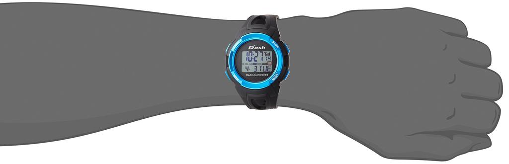 Arias AD06517RC-6 Men's Radio-Controlled Digital Watch with Dash Function, Waterproof, Multi-Function, Urethane Strap, Black