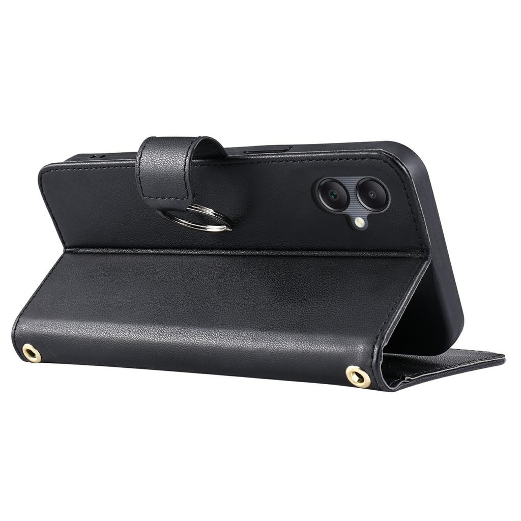 For Samsung Galaxy A07 4G Case Ring Buckle Wallet Stand Rhombus Crossbody Leather Mobile Cover