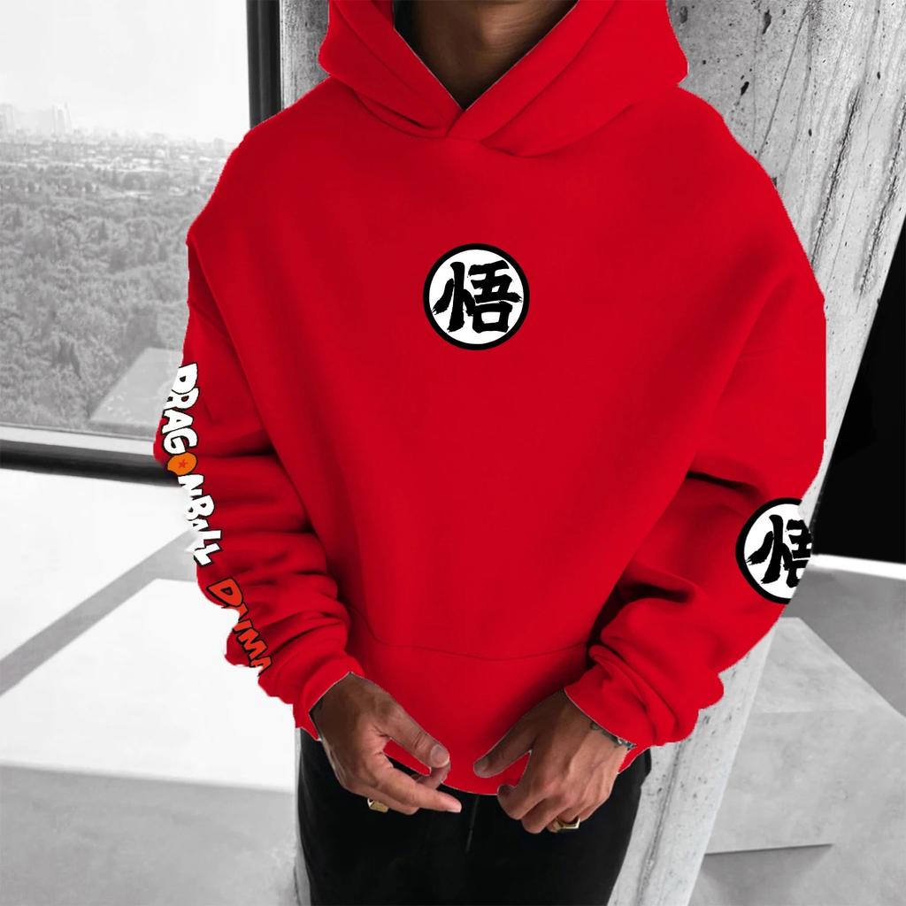 Dragon Ball Graphic Hoodie - Premium Cotton Comfort, Elastic Stretch, Airy Warm, Stylish Print, Hood For Weather, Fashion Hooded Sweatshirt
