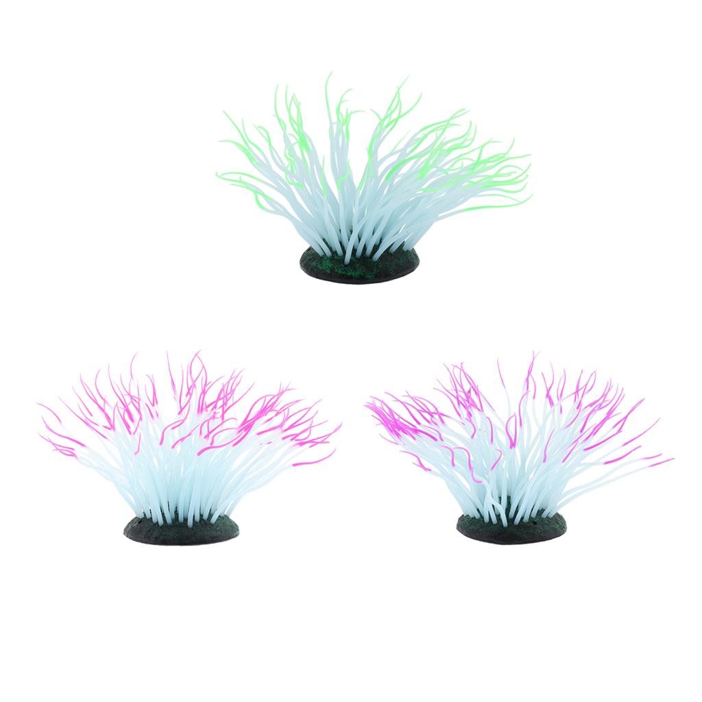 Vivid Silicone Sea Anemone Glowing Artificial Aquarium Decor Coral Ornament for Creative Fish Tank Design