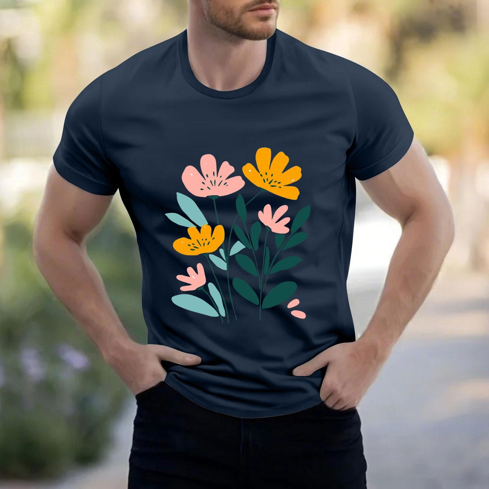 

Мужская рубашка с воротником-стойкой и коротким рукавом, свободная рубашка для отдыха и отдыха, мужская L тёмно-синий