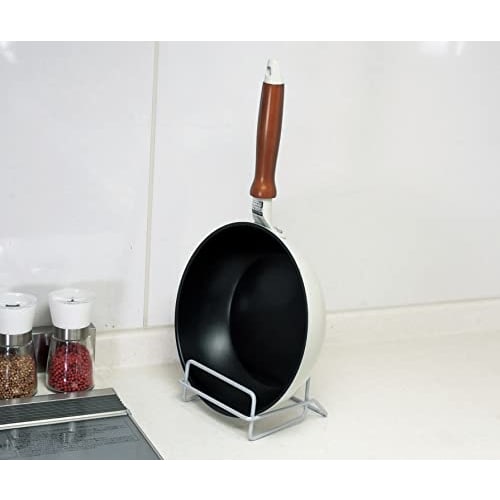 Pearl Metal Storage Frying Pan Rack Stand, Storage Choice HB-6725, Silver