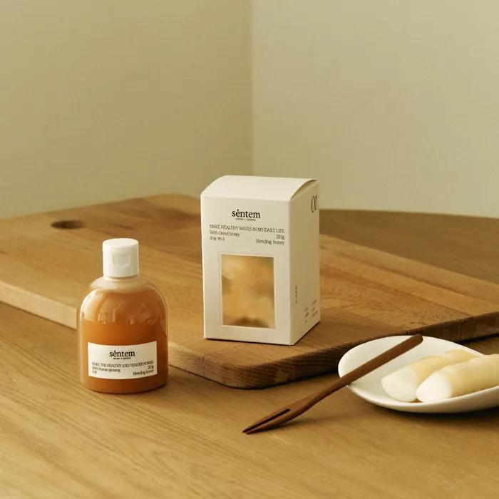 Honey Gift Set 1 Pack with Card 6-flavor Blend: Apple Cinnamon Ginseng Green Tea Ginger Sesame Mugwort Tangerine