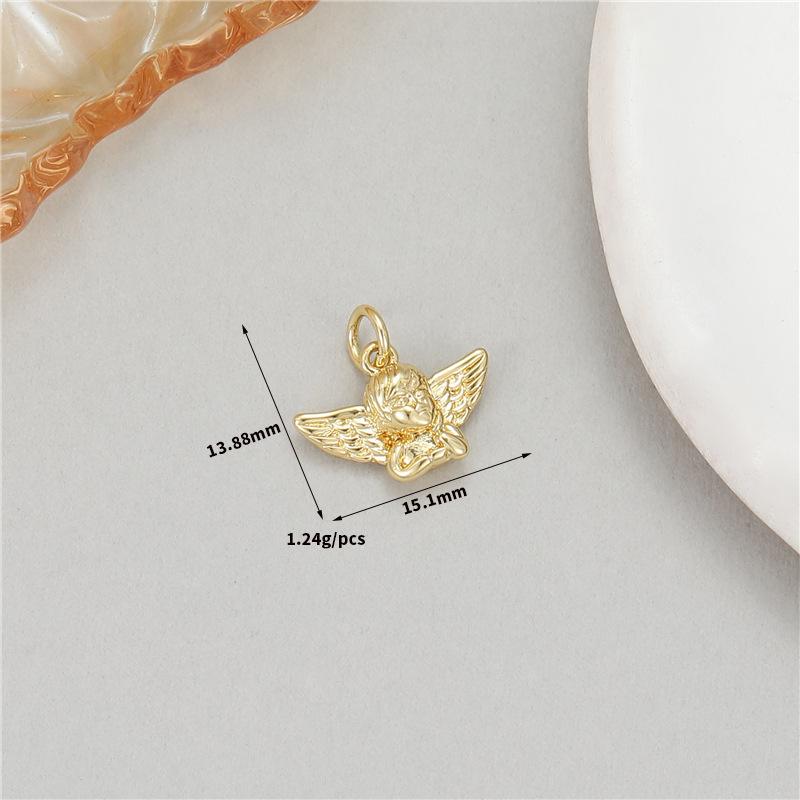 

Позолоченное 14-каратным золотом ожерелье-подвеска Крылья ангела Купидона - Аксессуары ручной работы из меди