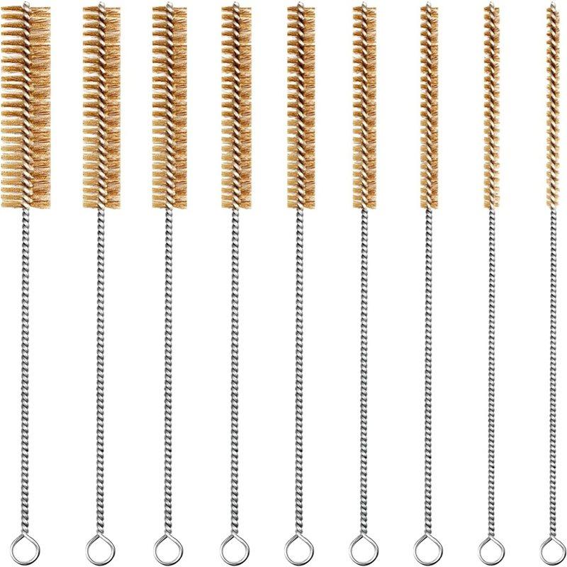 BAAJ-Brass Wire Brush Set 45Pcs Tube Cleaning Brush 12 Inch Round Wire Brushes Kit Bore Brush Metal Bristle Cleaning