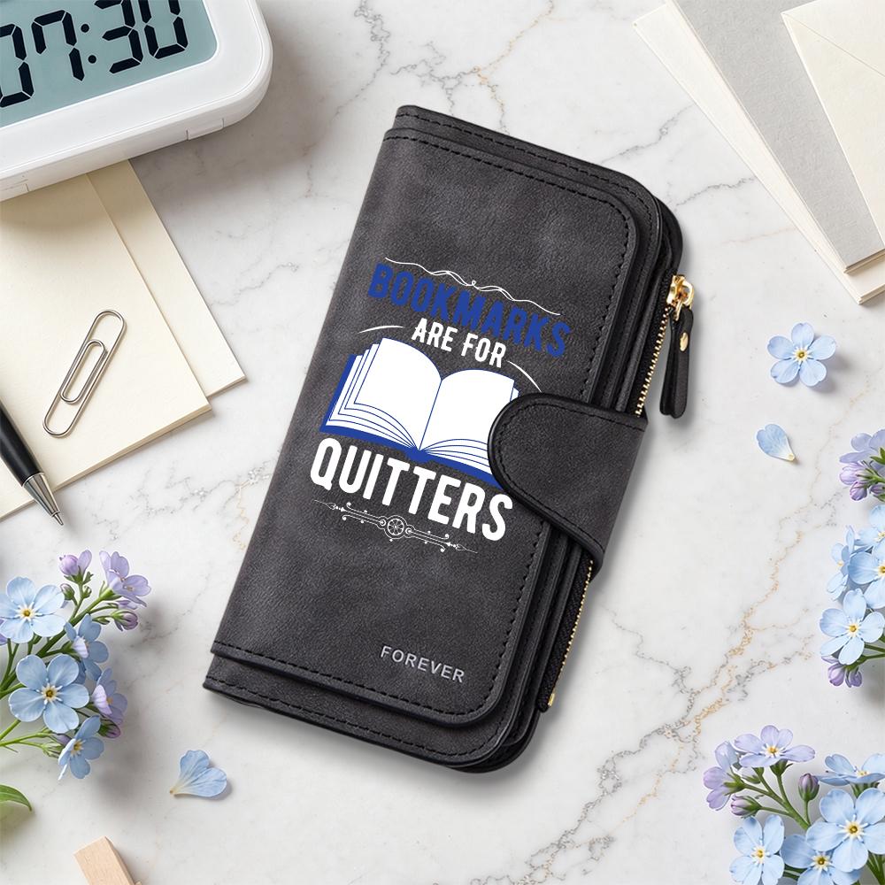 Leather Wallet Funny Book Lovers Gift Fashion Portable Card Holder for Daily Use