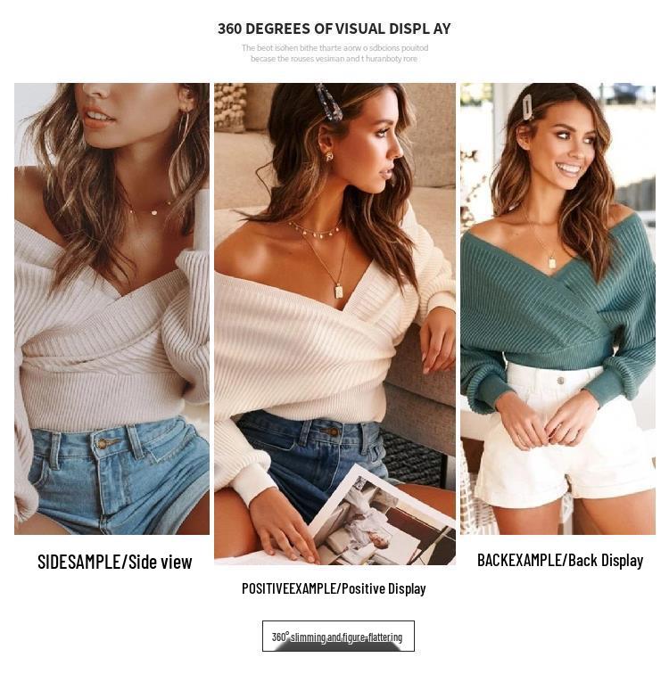2025 Spring Off-Shoulder Knitted Pullover Sweater for Women - Long Sleeves, Versatile Inner or Outer Wear