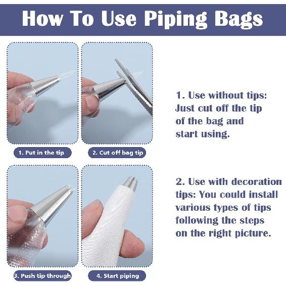 4 Pack Reble Pastry Piping Bags 16" Large Cotton Cake Decorating Icing Bags White Frosting Icing Piping Bag Decorating Frosting Hangable Baking