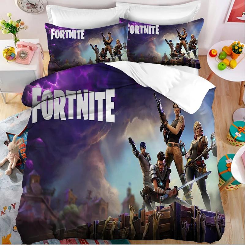 Σετ Κλινοσκεπασμάτων Fortnite Κάλυμμα Παπλώματος Παιχνίδι Cosplay Κάλυμμα Κρεβατιού Υπνοδωμάτιο Κλινοσκεπάσματα Anime Καρτούν Μαξιλαροθήκη Διακόσμηση Δωματίου Χριστουγεννιάτικο Δώρο