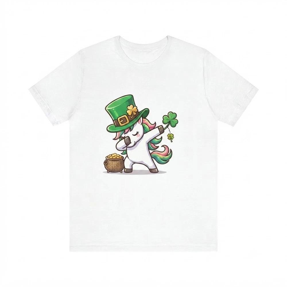 T Patricks Day Unicorn Dab White TShirt S