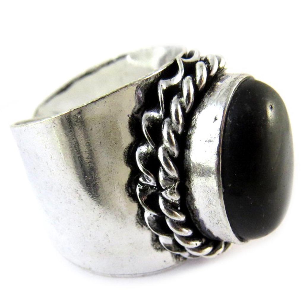 Les Trésors De Lily [N8124] - Inel Creator 'Navajos' negru argintiu