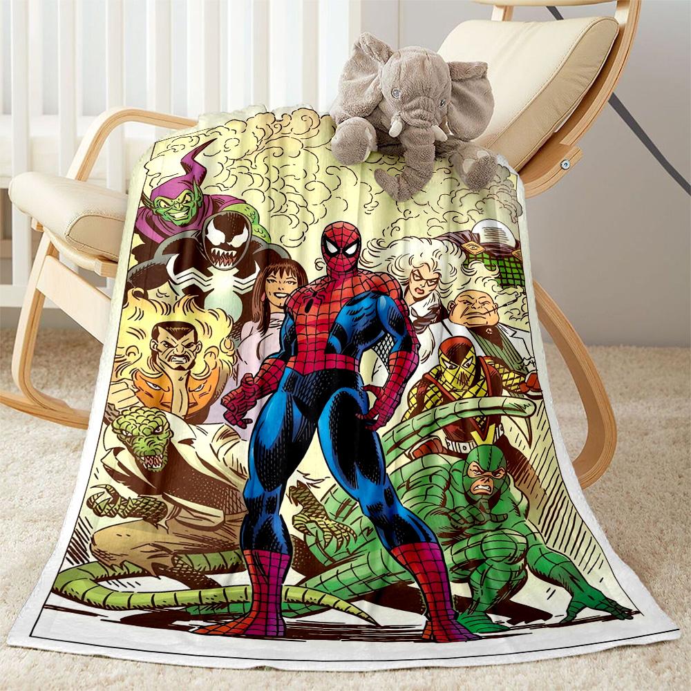 1pc Spider-Man City Blanket Soft and Warm for Sofa Office Camping Travel Livingroom Great Gift for Friends and Family Comfortable