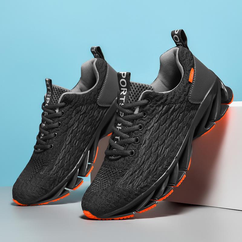 Large size men's shoes size 47 mesh shoes youth blade sole sneakers non-slip middle and older children size 36 black fish scale shoes