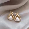 80s Hong Kong Style Red & Blue Clip-On Earrings for Non-Pierced Ears – High-End French Luxury Stud Hoops