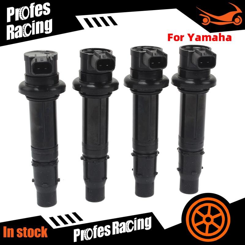 Lgnition Coil 4PCS F6T558 for 02-17 Yamaha YZF R1 R6 R6S VMX V Max FZ1 FZ8 RS SR Nytro FX WR Viking 5VY-82310-00-00 5VY823100000