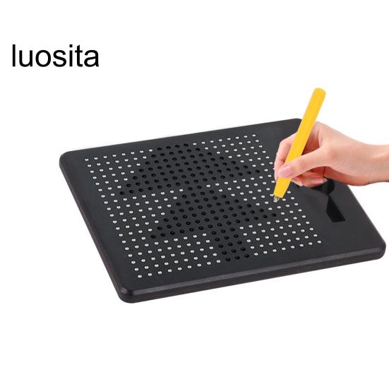 1 Set Kids Magnetic Drawing Board with 380/714 Steel Balls, Retractable Pen, Toddlers Early Education Dot Art Painting Pad, Children Boys Girls Gift